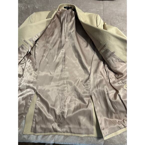 Zara Man Khaki Cotton Silk Blend Blazer Men's Size 40 Stretch Casual Work Office - Picture 3 of 7